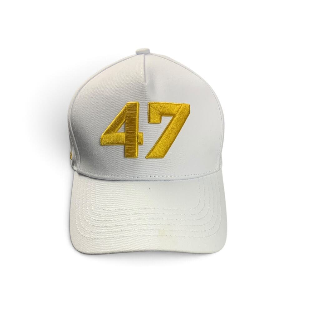 Trump 47 Charlie Kirk Turning Point USA White Gold Snapback Hat TPUSA Flag